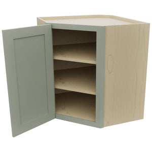 Fabuwood Galaxy Pistachio Green WDC2730 Wall Corner Diagonal Cabinet, Open View