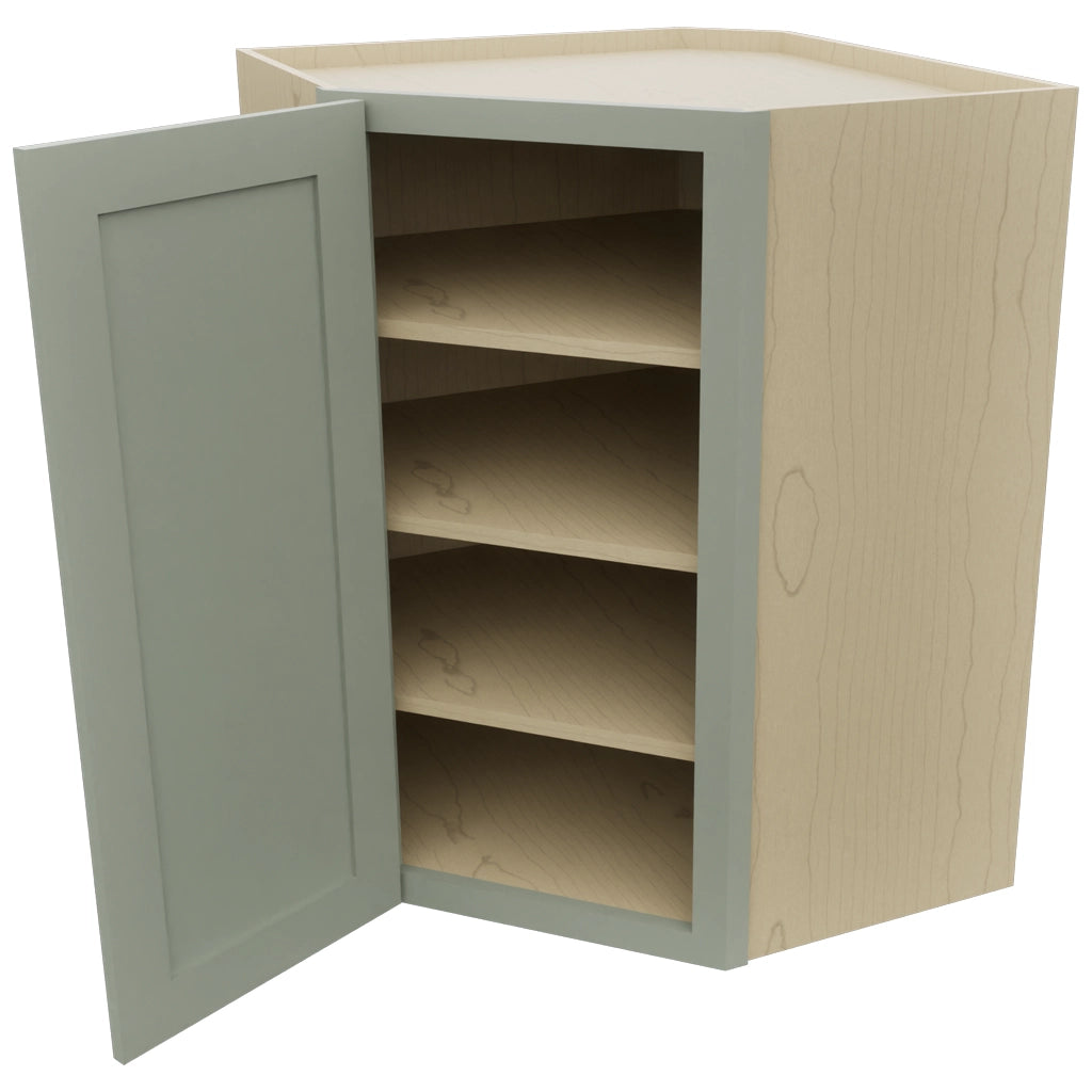 Fabuwood Galaxy Pistachio Green WDC2736 Wall Corner Diagonal Cabinet, Open View