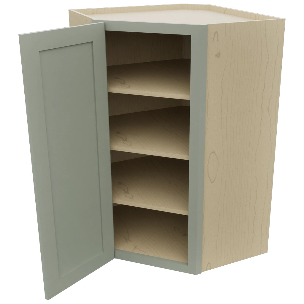 Fabuwood Galaxy Pistachio Green WDC2742 Wall Corner Diagonal Cabinet, Open View