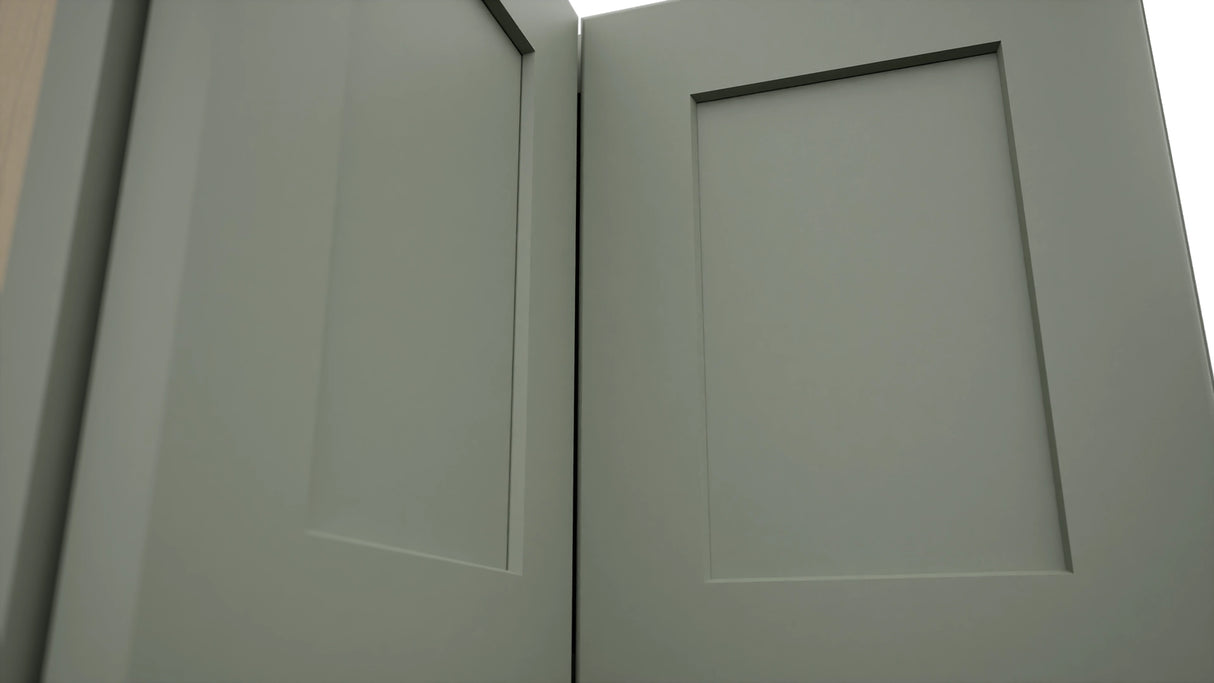 Fabuwood Galaxy Pistachio Green WPC2415 Wall Corner Pie Cabinet, Detail View