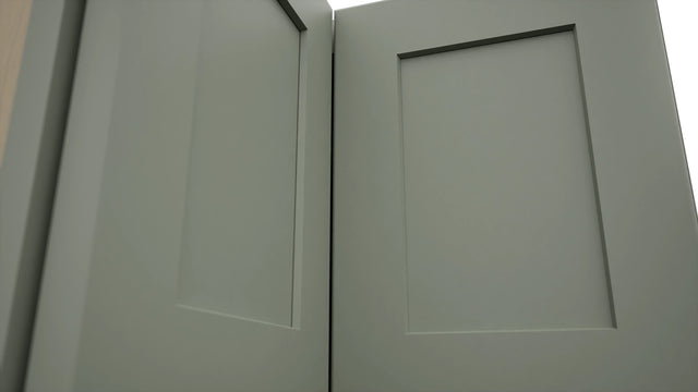 Fabuwood Galaxy Pistachio Green WPC2415 Wall Corner Pie Cabinet, Detail View