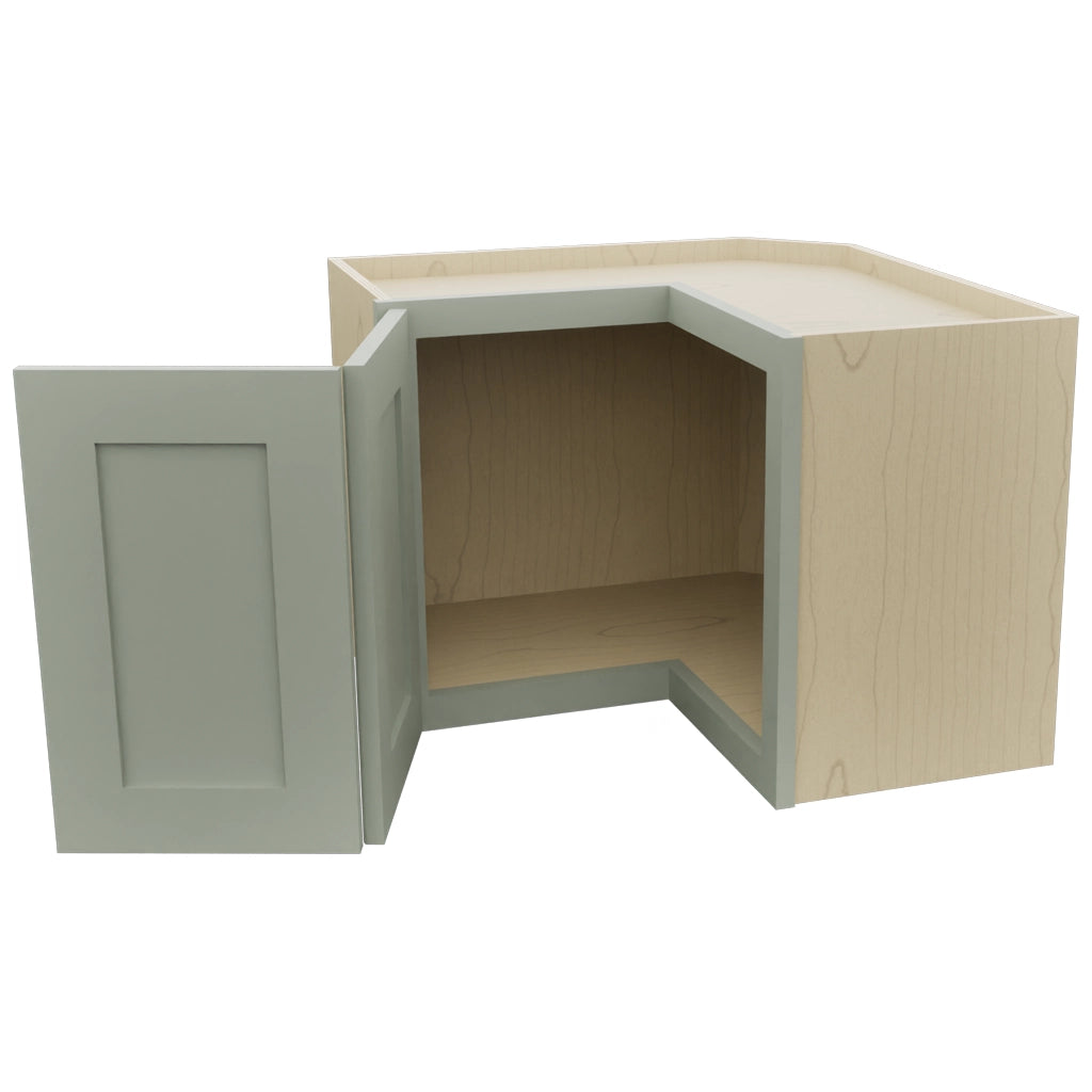 Fabuwood Galaxy Pistachio Green WPC2418 Wall Corner Pie Cabinet, Open View