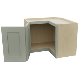 Fabuwood Galaxy Pistachio Green WPC2418 Wall Corner Pie Cabinet, Open View