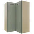Fabuwood Galaxy Pistachio Green WPC2436 Wall Corner Pie Cabinet, Front View