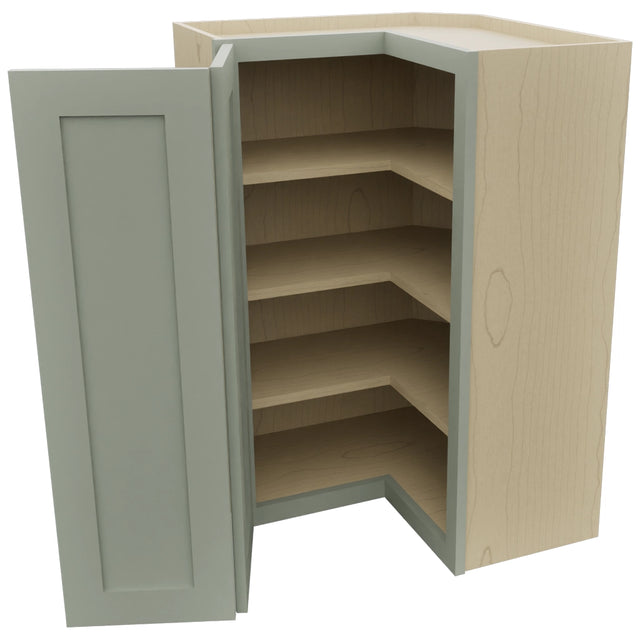 Fabuwood Galaxy Pistachio Green WPC2436 Wall Corner Pie Cabinet, Open View
