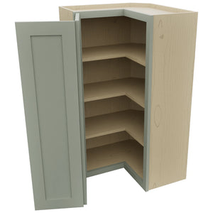 Fabuwood Galaxy Pistachio Green WPC2442 Wall Corner Pie Cabinet, Open View