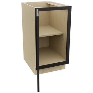 Fabuwood Galaxy Pitch Black B18FD Base Full Door Cabinet, Open View