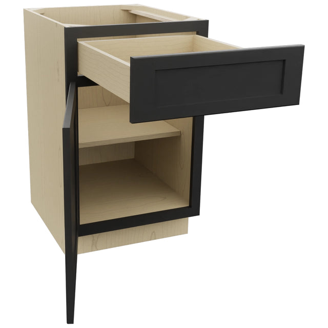 Fabuwood Galaxy Pitch Black B21 Base Standard Cabinet, Open View