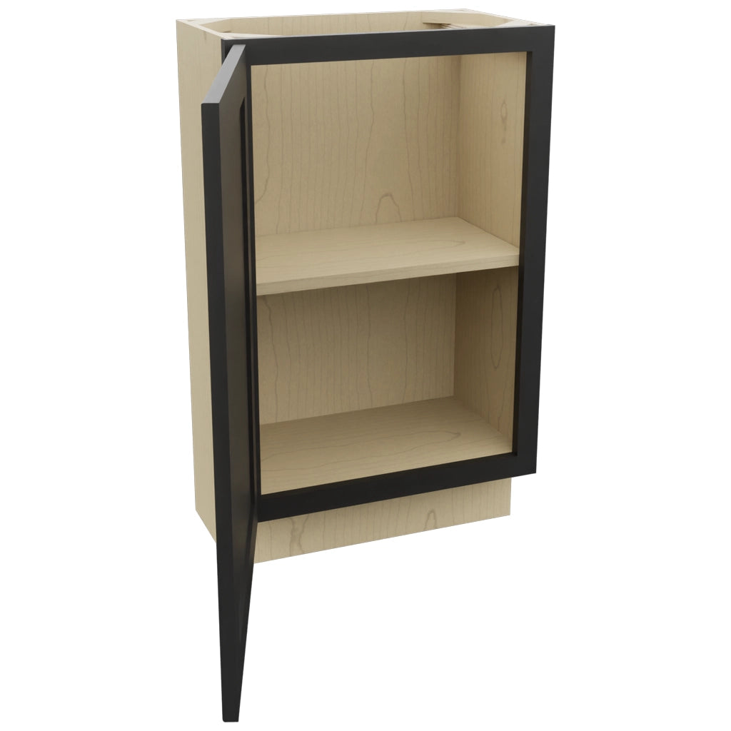 Fabuwood Galaxy Pitch Black B21FD-12D Base Full Door Cabinet, Open View