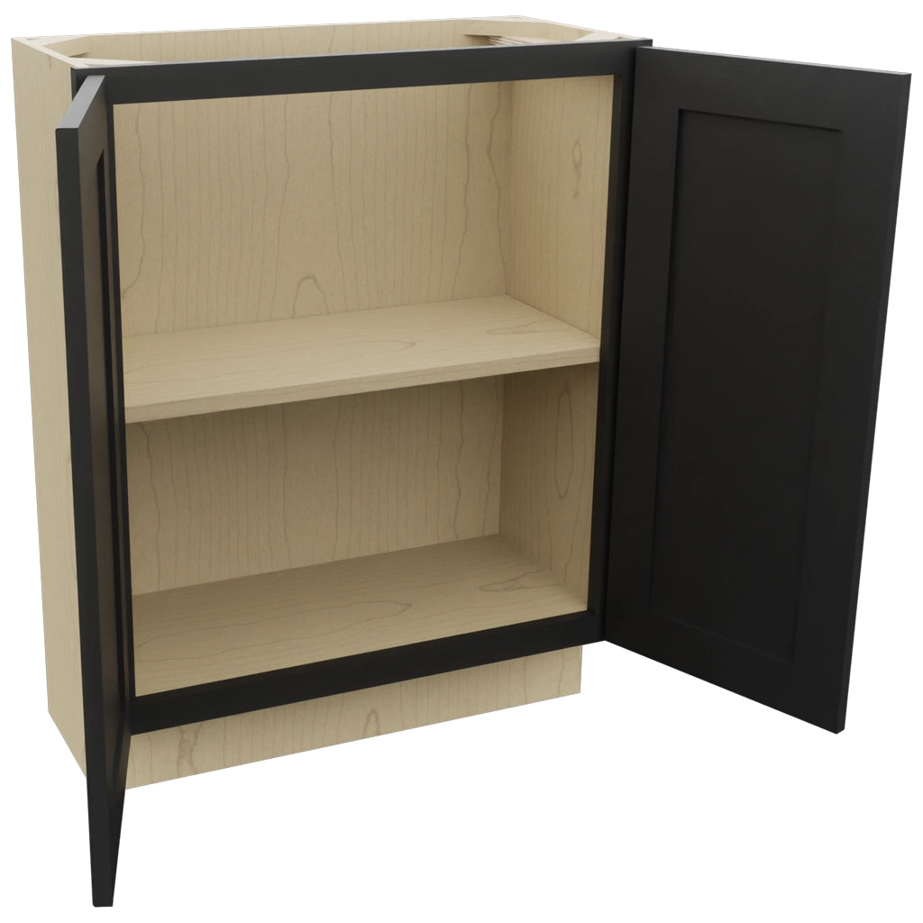 Fabuwood Galaxy Pitch Black B27FD-12D Base Full Door Cabinet, Open View