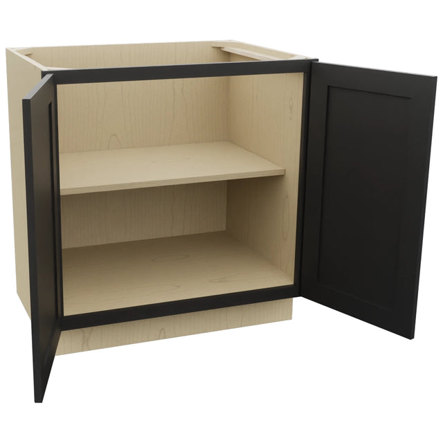 Fabuwood Galaxy Pitch Black B33FD Base Full Door Cabinet, Open View