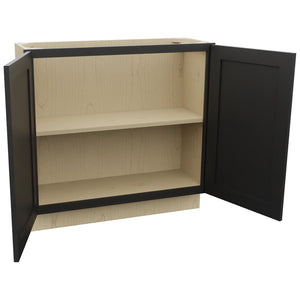 Fabuwood Galaxy Pitch Black B36FD-12D Base Full Door Cabinet, Open View