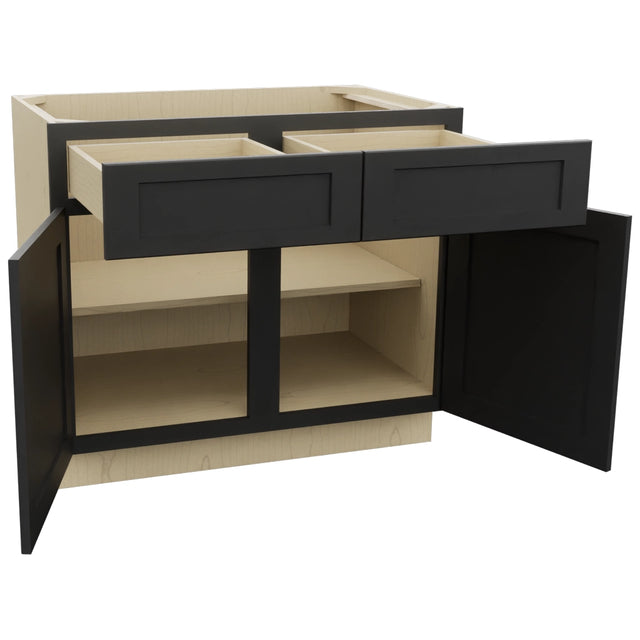 Fabuwood Galaxy Pitch Black B39 Base Standard Cabinet, Open View