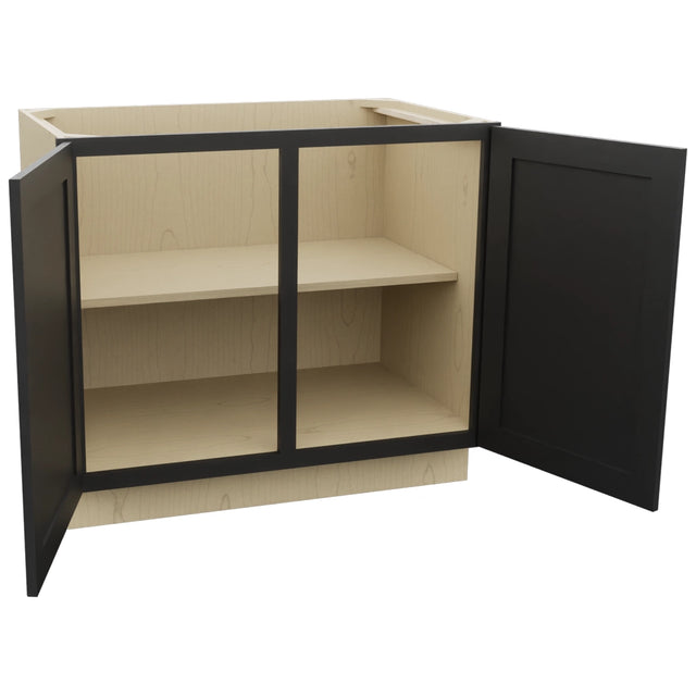 Fabuwood Galaxy Pitch Black B39FD Base Full Door Cabinet, Open View