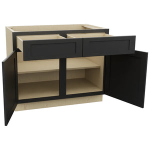 Fabuwood Galaxy Pitch Black B42 Base Standard Cabinet, Open View