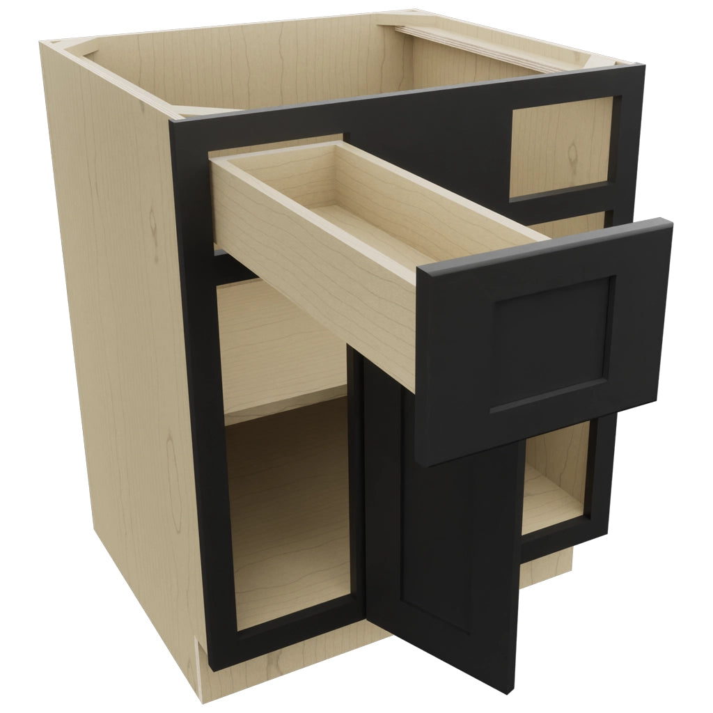 Fabuwood Galaxy Pitch Black BLB36/39 Base Corner Blind Cabinet, Open View