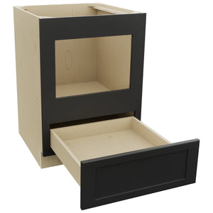 Fabuwood Galaxy Pitch Black BMC24 Base Microwave Cabinet, Open View