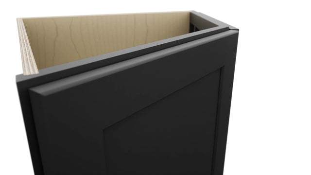 Fabuwood Galaxy Pitch Black BRA24 Base Return Angle Cabinet, Detail View
