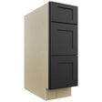 Fabuwood Galaxy Pitch Black DB12 Base 3 Drawers Cabinet, Front View