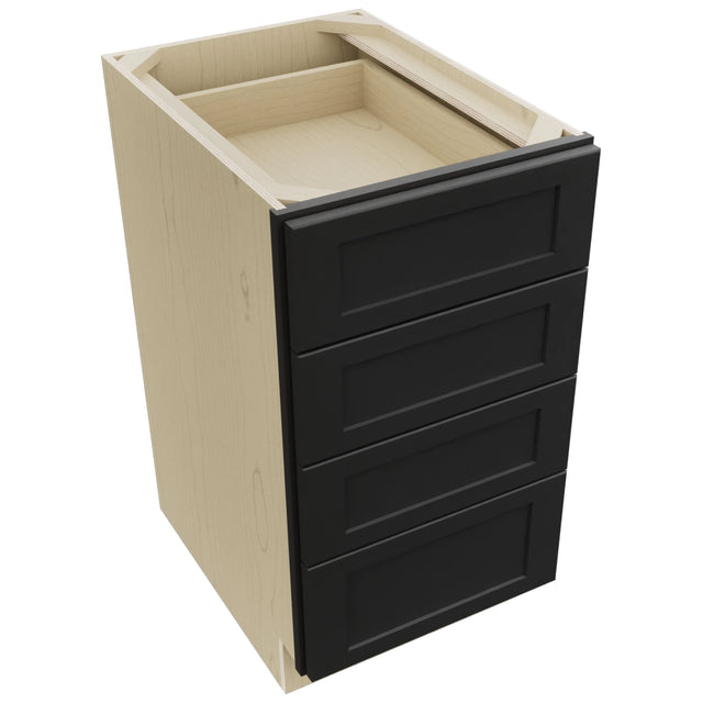 Fabuwood Galaxy Pitch Black DB18-4 Base 4 Drawers Cabinet, Top View
