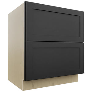 Fabuwood Galaxy Pitch Black DB30-2 Base 2 Drawers Cabinet, Front View