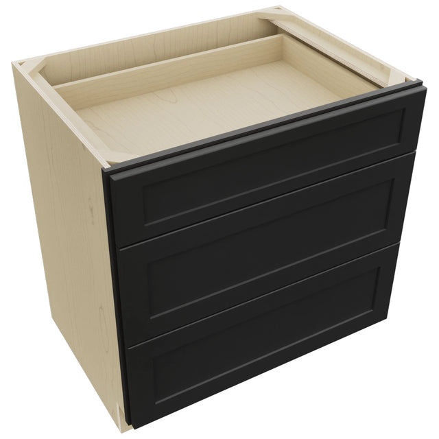 Fabuwood Galaxy Pitch Black DB33 Base 3 Drawers Cabinet, Top View