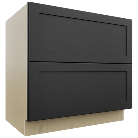 Fabuwood Galaxy Pitch Black DB36-2 Base 2 Drawers Cabinet, Front View