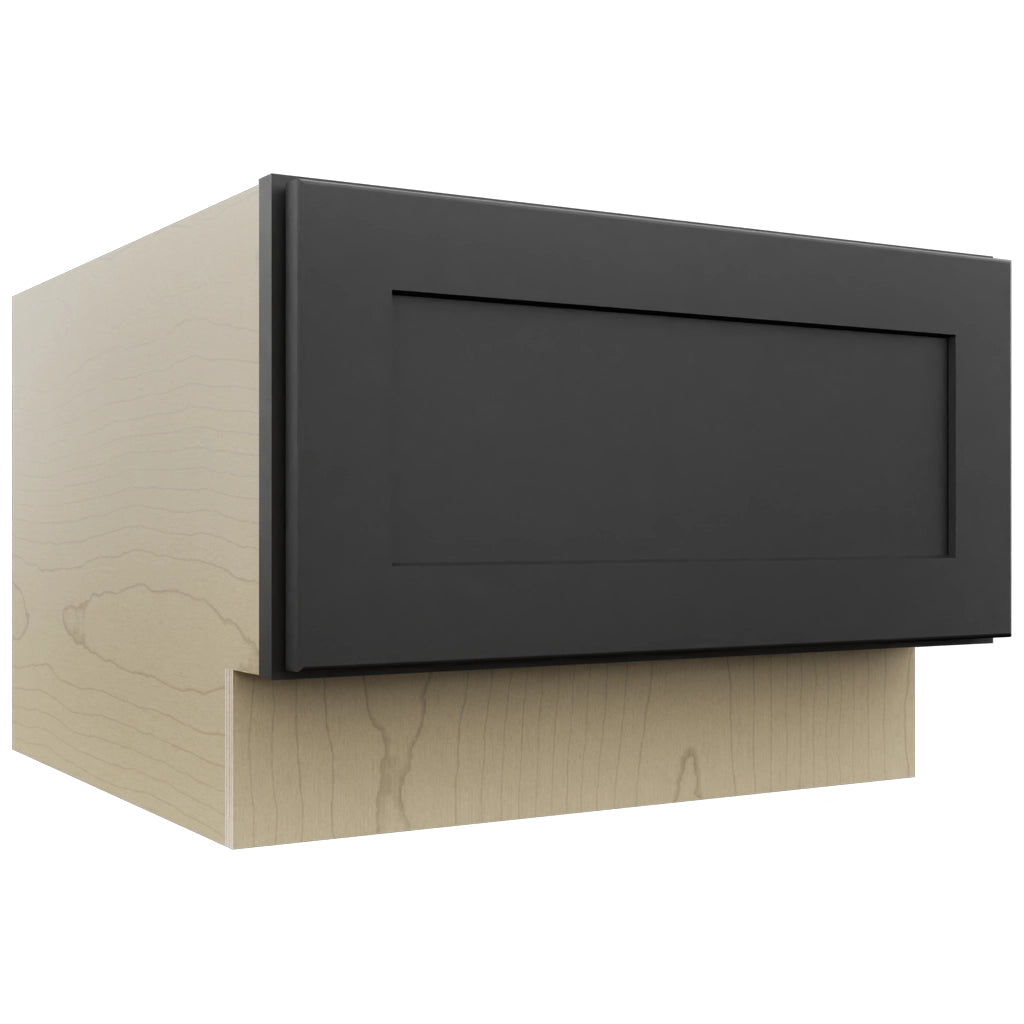 Fabuwood Galaxy Pitch Black DBS24 Base Bench Seat Cabinet, Front View