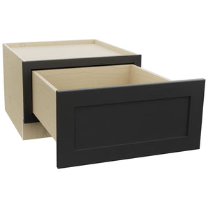 Fabuwood Galaxy Pitch Black DBS24 Base Bench Seat Cabinet, Open View