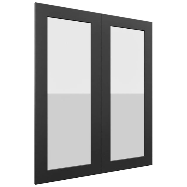 Fabuwood Galaxy Pitch Black DS GDW3036 Wall Glass Door, Front View