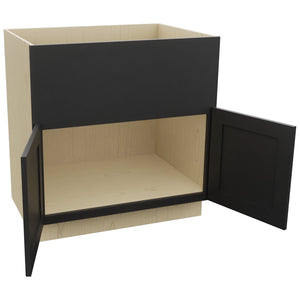 Fabuwood Galaxy Pitch Black FS33 Base Farm Sink Cabinet, Open View
