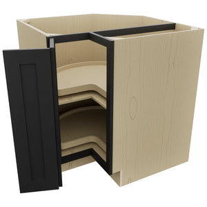 Fabuwood Galaxy Pitch Black LSB33 Base Corner Lazy Susan Cabinet, Open View