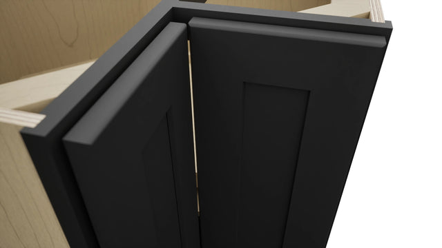 Fabuwood Galaxy Pitch Black LSB33 Base Corner Lazy Susan Cabinet, Detail View