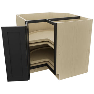 Fabuwood Galaxy Pitch Black LSB36 Base Corner Lazy Susan Cabinet, Open View