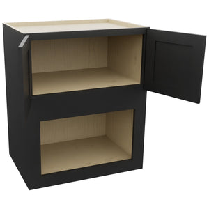 Fabuwood Galaxy Pitch Black MC303621 Wall Microwave Cabinet, Open View