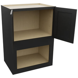 Fabuwood Galaxy Pitch Black MC304221 Wall Microwave Cabinet, Open View