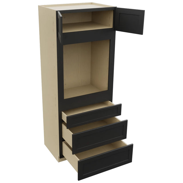 Fabuwood Galaxy Pitch Black OC3384S Tall Oven Cabinet Single, Open View