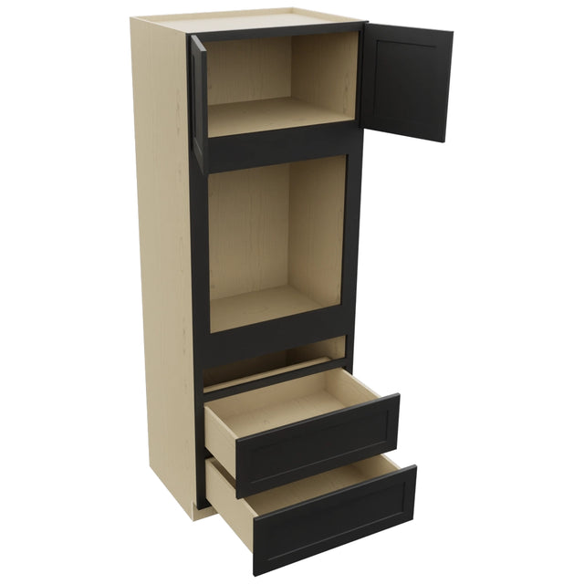 Fabuwood Galaxy Pitch Black OC3390C Tall Oven Cabinet Combo, Open View