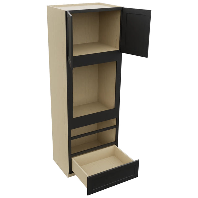 Fabuwood Galaxy Pitch Black OC3396D Tall Oven Cabinet Double, Open View
