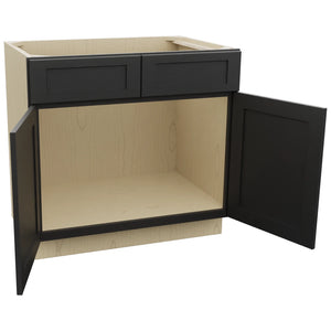 Fabuwood Galaxy Pitch Black SB36 Base Sink Cabinet, Open View
