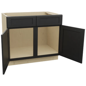 Fabuwood Galaxy Pitch Black SB39 Base Sink Cabinet, Open View