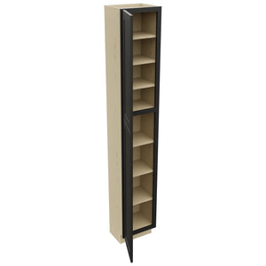 Fabuwood Galaxy Pitch Black TP151290 Tall Pantry Cabinet, Open View