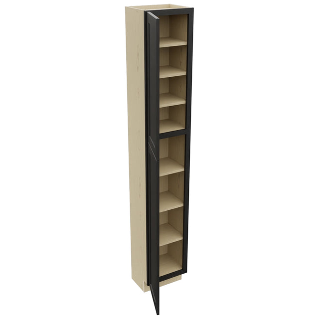 Fabuwood Galaxy Pitch Black TP151290 Tall Pantry Cabinet, Open View