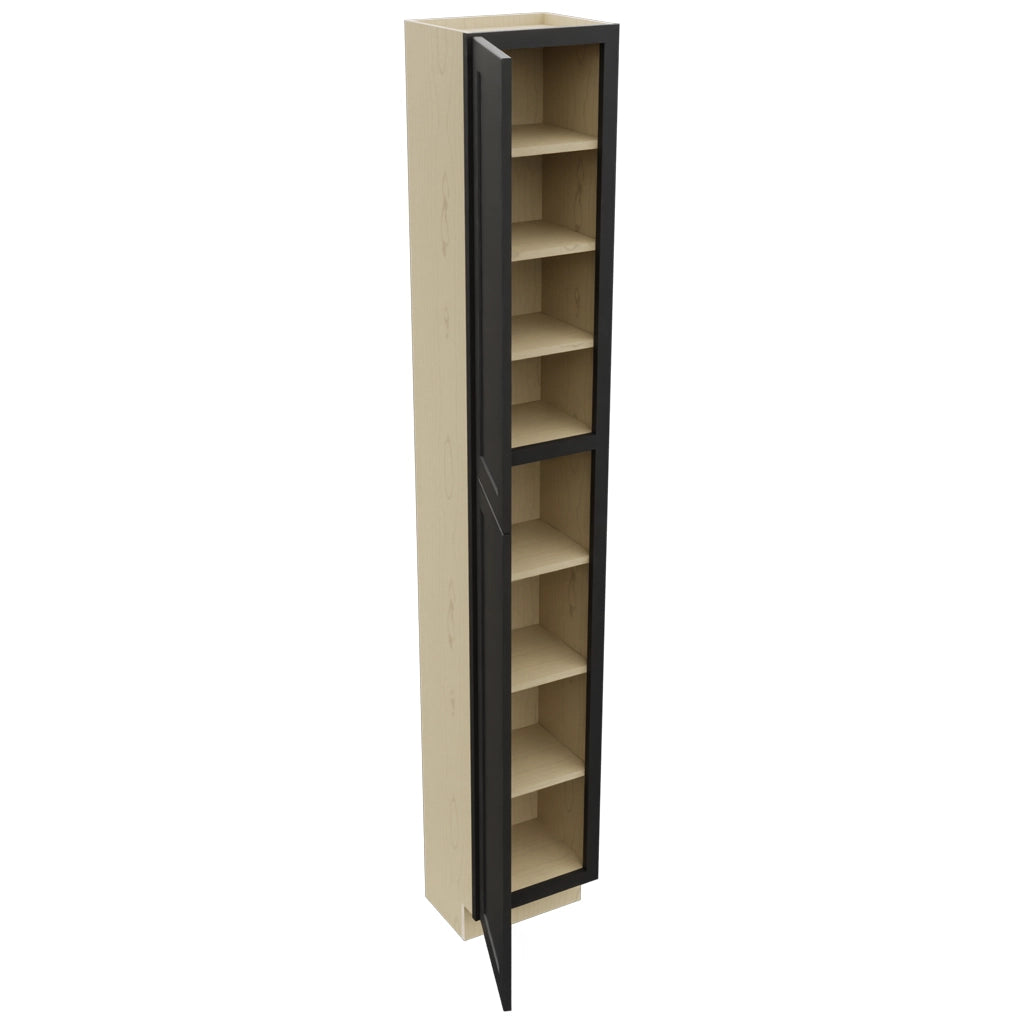 Fabuwood Galaxy Pitch Black TP151293 Tall Pantry Cabinet, Open View