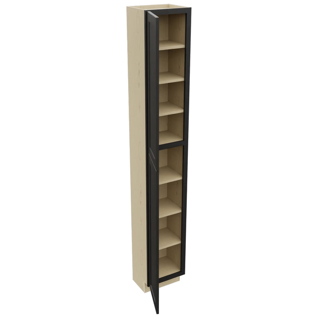 Fabuwood Galaxy Pitch Black TP151296 Tall Pantry Cabinet, Open View