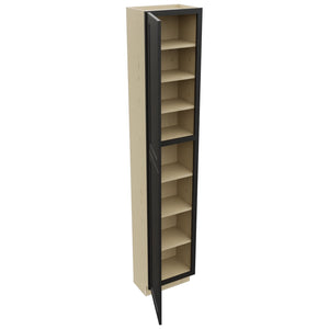 Fabuwood Galaxy Pitch Black TP181293 Tall Pantry Cabinet, Open View
