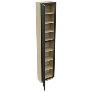Fabuwood Galaxy Pitch Black TP181296 Tall Pantry Cabinet, Open View