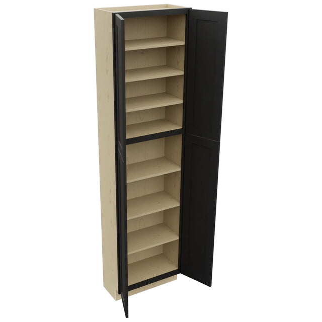 Fabuwood Galaxy Pitch Black TP241290 Tall Pantry Cabinet, Open View