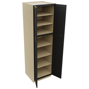 Fabuwood Galaxy Pitch Black TP242484 Tall Pantry Cabinet, Open View