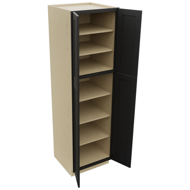 Fabuwood Galaxy Pitch Black TP242484 Tall Pantry Cabinet, Open View